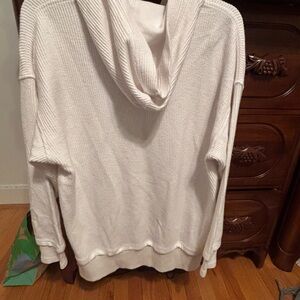 Aerie Cream Hooded Cowl Sweater